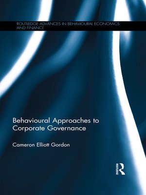 cover image of Behavioural Approaches to Corporate Governance